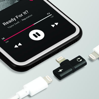 Adaptador Promate 2 en 1 lightning audio + carga