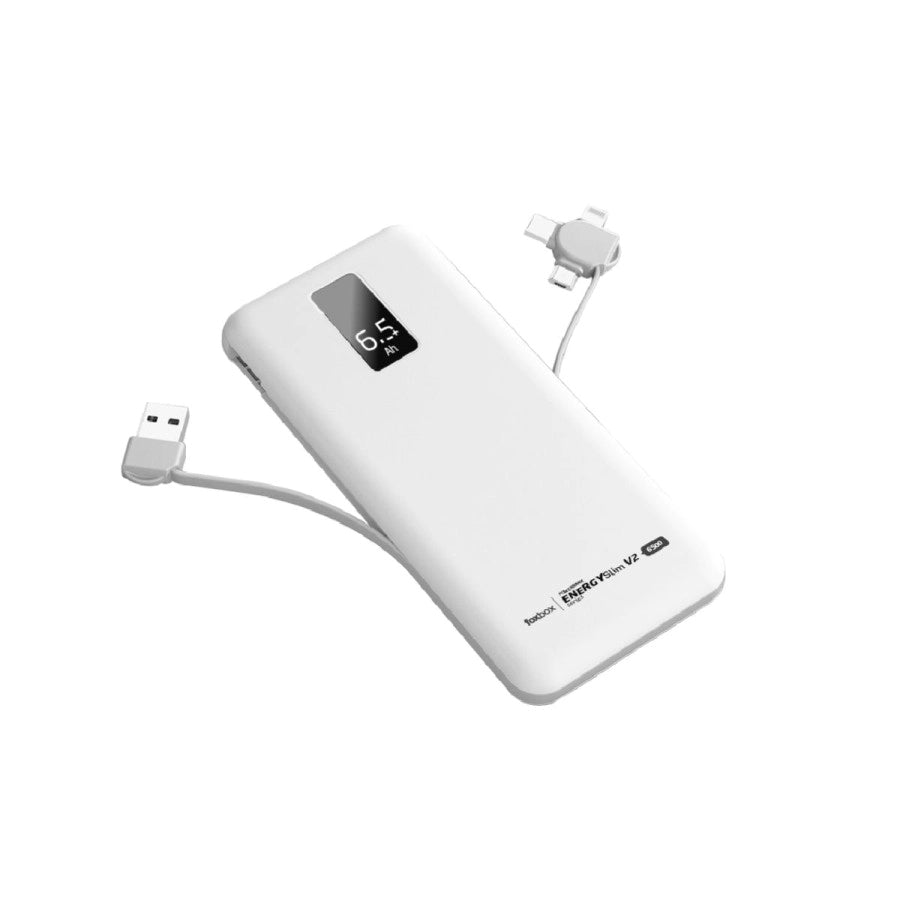 Cargador Power Bank FOXBOX Energy Slim V2 6500 mAh con Lightning USB-C microUSB