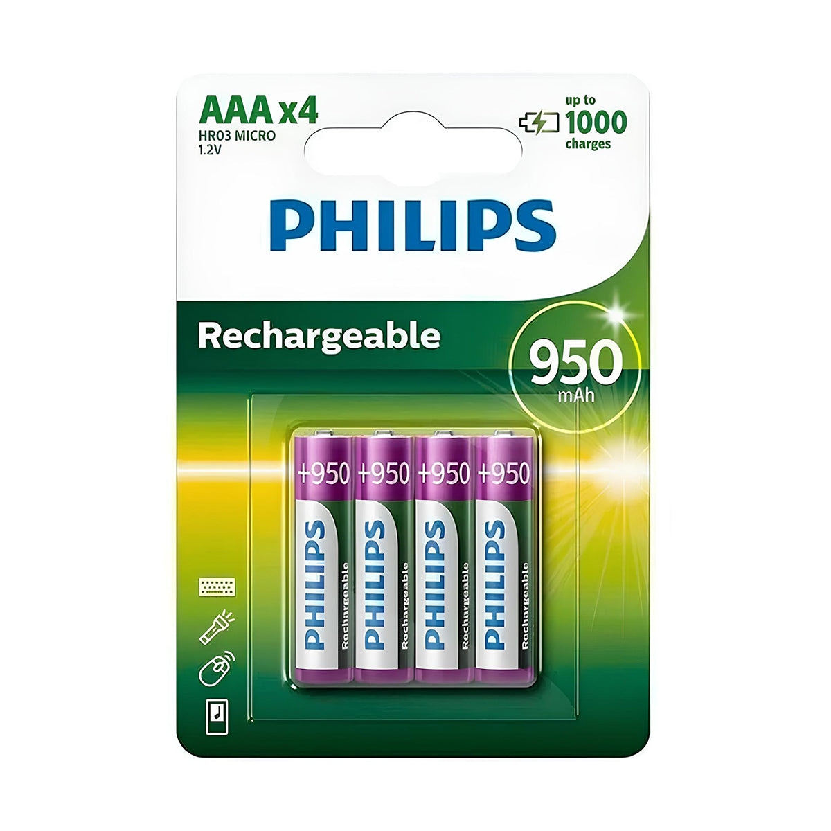 Pila Philips recargable AAA 950mAh x4