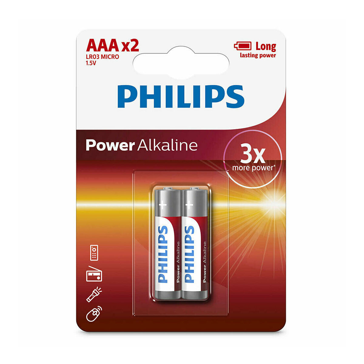 Pila alcalina Philips AAA x2