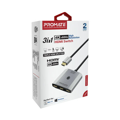 Adaptador HDMI 3 en 1 4K 60Hz ProMate MEdiaSwitch H3