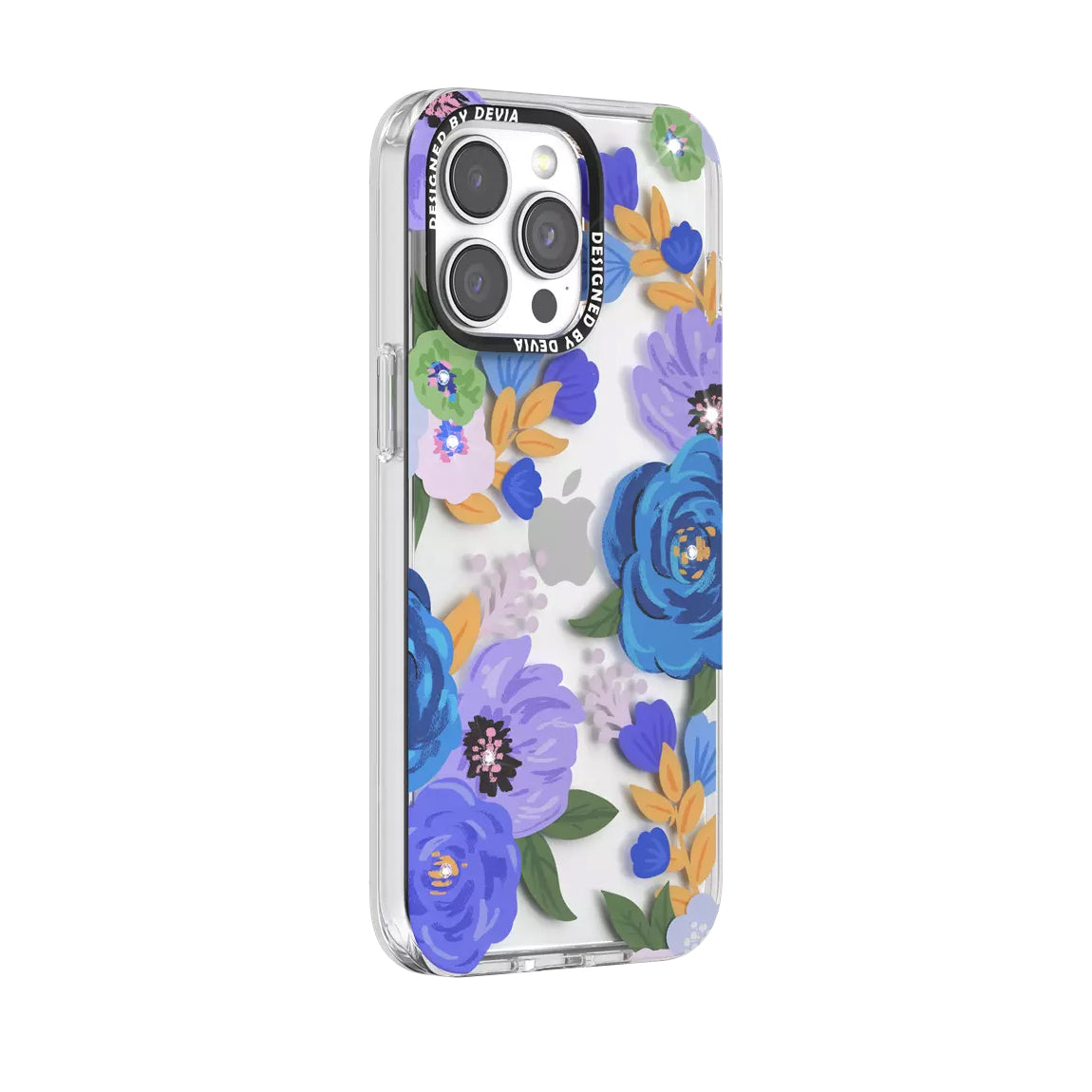 Protector Case Floral con Brillos Flower Series Devia para iPhone 15 Pro