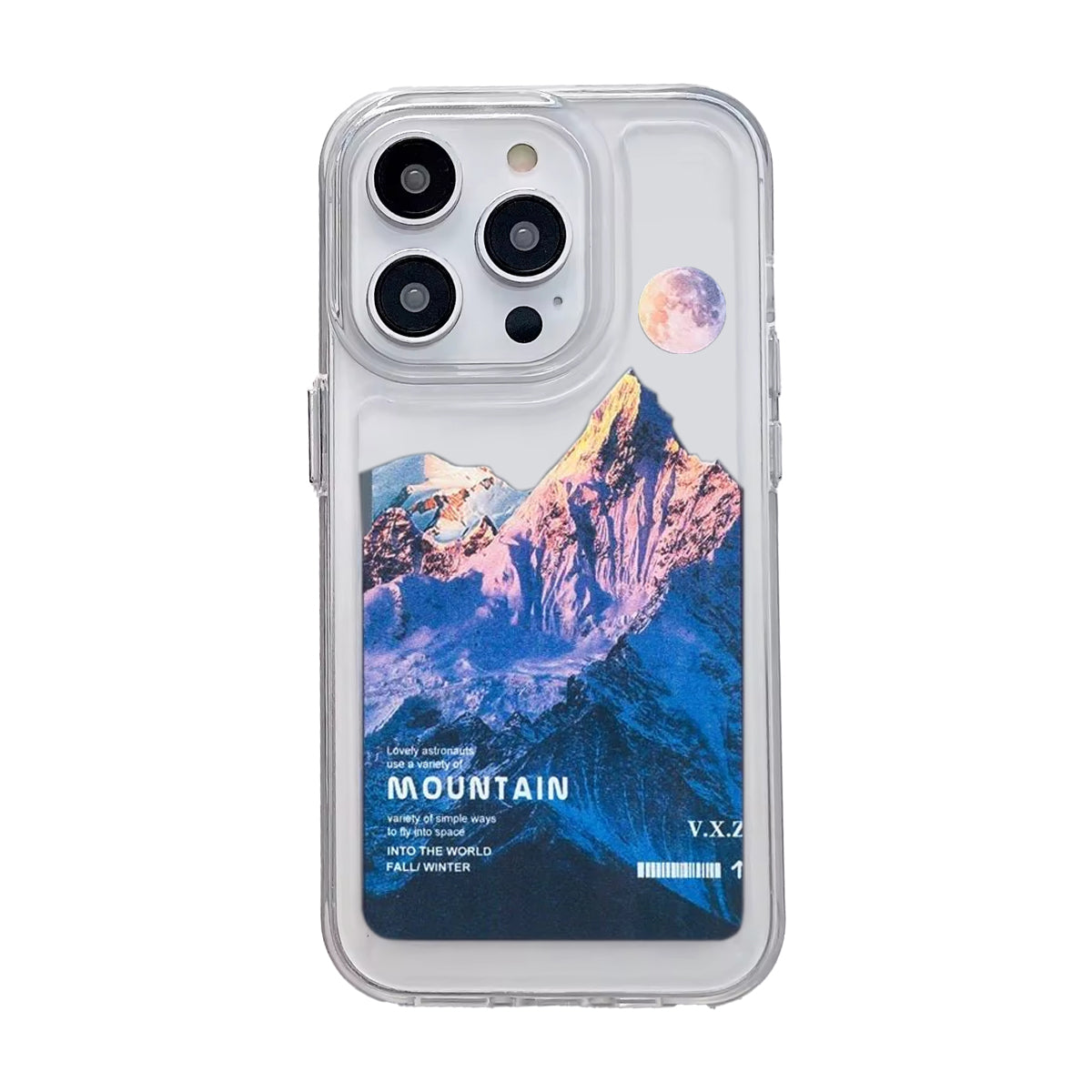 Protector Case Transparente Mountain Sunset para iPhone 15