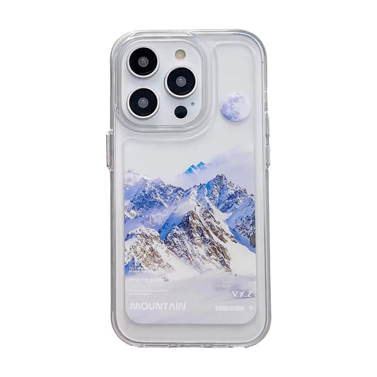 Protector Case Transparente Mountain Day para iPhone 15 Pro