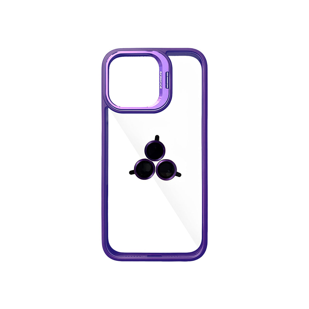 Case Transparente con Borde de Color y Protector de Lente Iphone 15 Pro Max