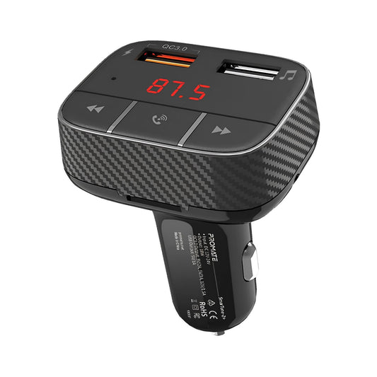 CAR WIRELESS PROMATE SMARTUNE 2+ FM MODULATOR BT + QUICK CHARGE 3.0