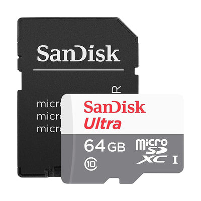 Tarjeta de Memoria micro SD Kingston SanDisk UHS-I Ultra 64GB Clase 10 | 100MB/S con Adaptador SD