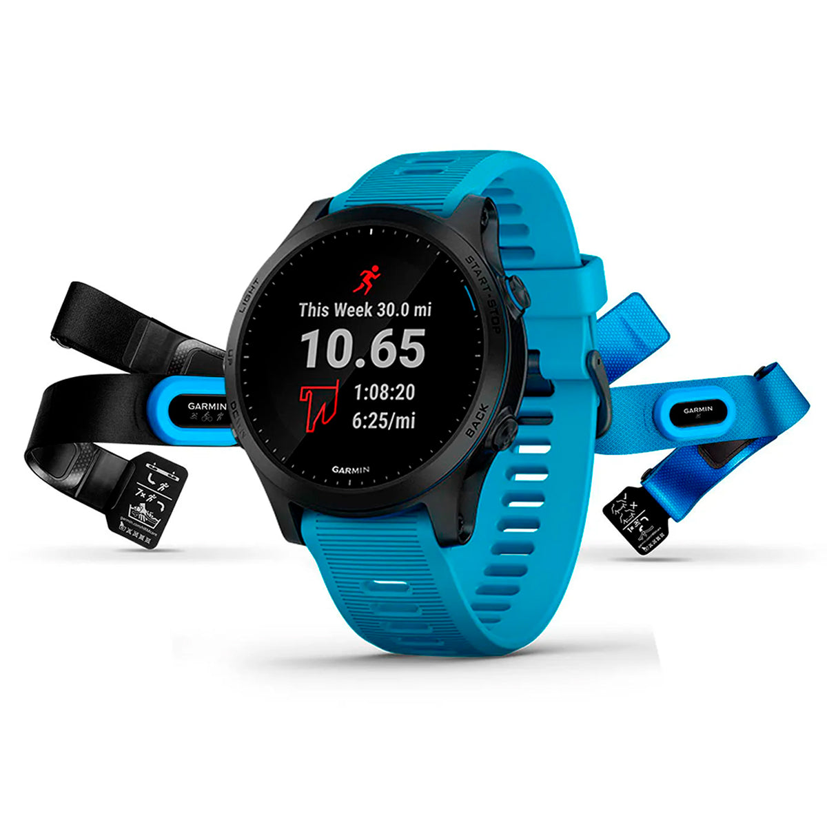 Smartwatch Garmin Forerunner 945 1.2' 47mm Deportivo GPS Wi-Fi  Combo con Accesorios para Triatrol