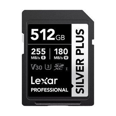Tarjeta SD Lexar Professional 512GB Silver Plus SDXC 255mb/s