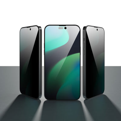 VIDRIO TEMPLADO FILTRO PRIVACIDAD BORDE SILICONA IPHONE 14 PRO DEVIA