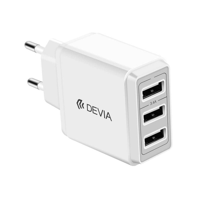 Cargador de pared Triple 3x USB-A Devia 17W EU 3.4A