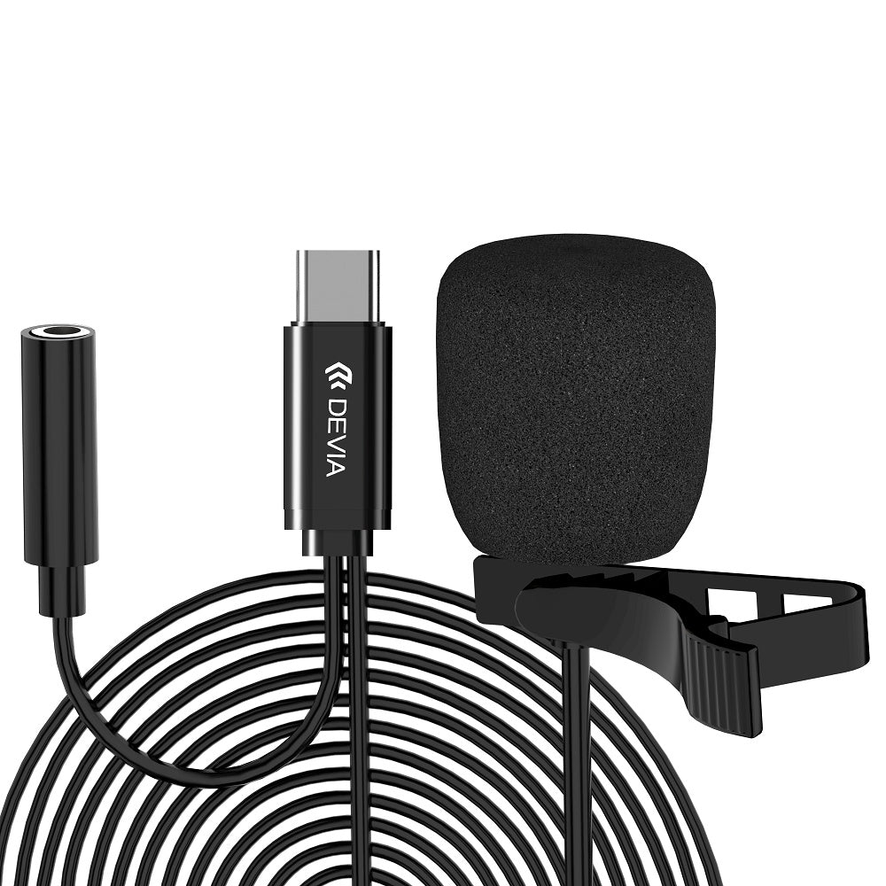 MICRÓFONO CON SOLAPA SMART SERIES DEVIA USB TIPO-C + 3.5MM | 1.5M