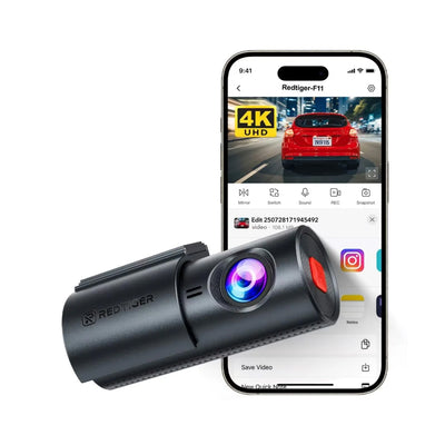 Cámara Dashcam Redtiger F11 4K Doble/Wifi/App Control/loop recording