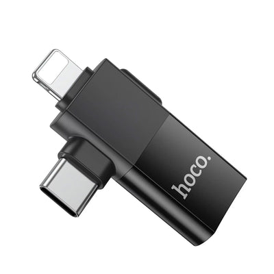 Adaptador USB-A 2.0 2 en 1 Lightning + Usb-C HOCO UA17