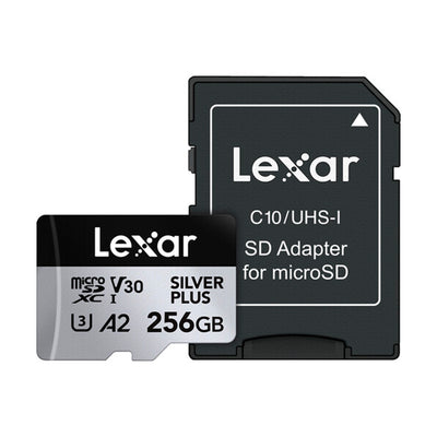 Micro SD + Adaptador Lexar Professional 256GB Silver Plus 205mb/s