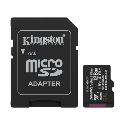 Micro SD + Adaptador Kingston 128GB 150mb/s V10 Canvas Select Plus