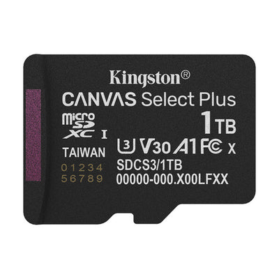 Micro SD + Adaptador Kingston 1TB 150mb/s Canvas Select Plus