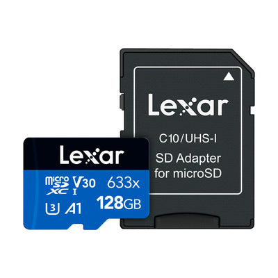 Micro SD + Adaptador Lexar 633X 128GB USH-I 100mb/s