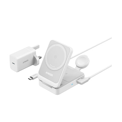 Estación de Carga Inalámbrica Anker MagGO 15W Plegable 3en1 Qi2